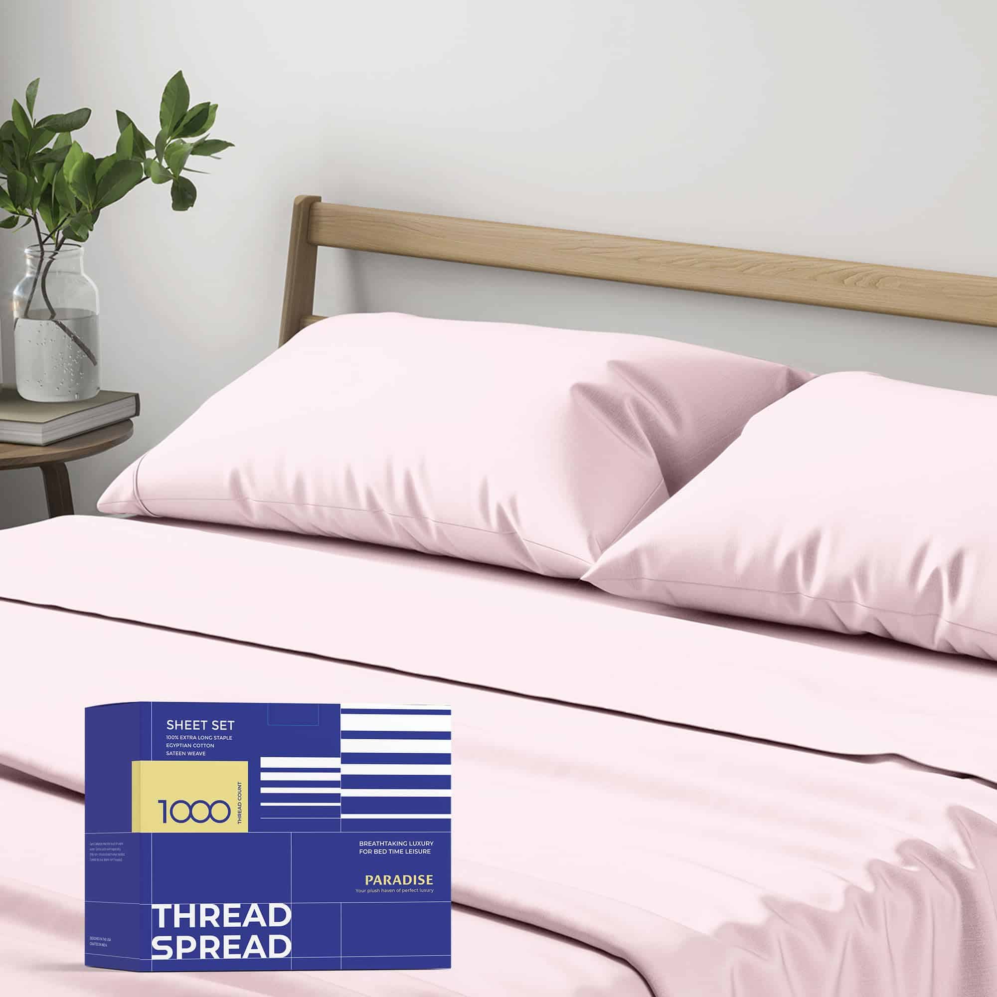 Juego de sábanas de algodón para cama king size (King, 1000