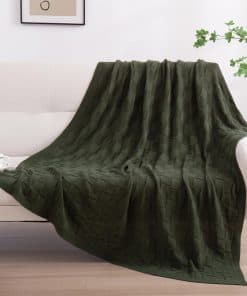 Mantas de algodón 100% puro YIRUIO con patrón a cuadros 3D