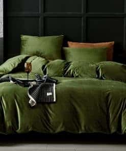 WARMDERN Juego de Funda de Edredón de -Verde Oliva