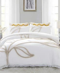 Juego de Funda de Edredón Boho Leaf Queen Size, Juego de