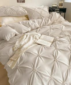 Juego de Funda nórdica Rvciby Pinch Pleat Flower para Cama