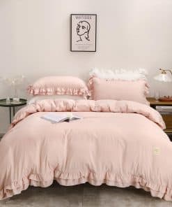 Juego de Funda Nórdica con Volantes tamaño Queen, Suave y