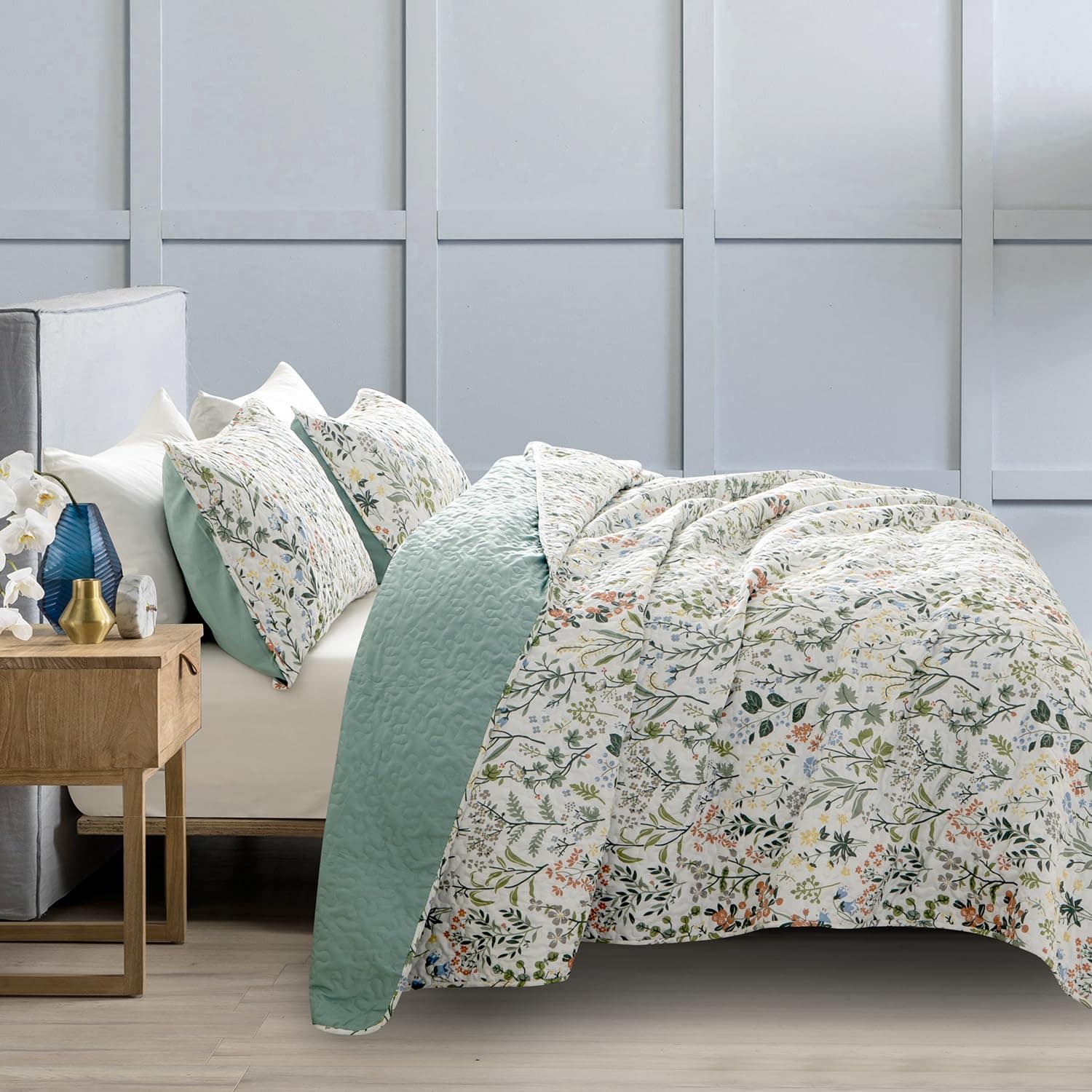 Juego de Edredón Twin BUPIRD Floral 2 Piezas Suave y Ligero - Imagen 3