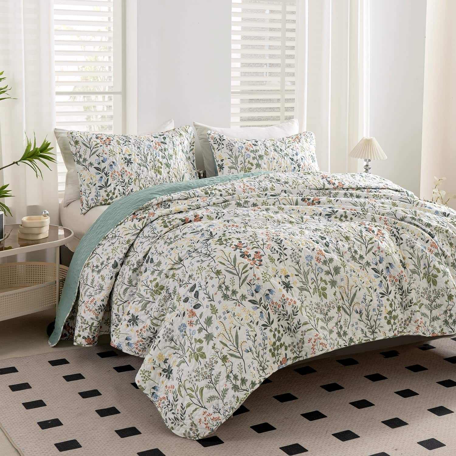 Juego de Edredón Twin BUPIRD Floral 2 Piezas Suave y Ligero - Imagen 4