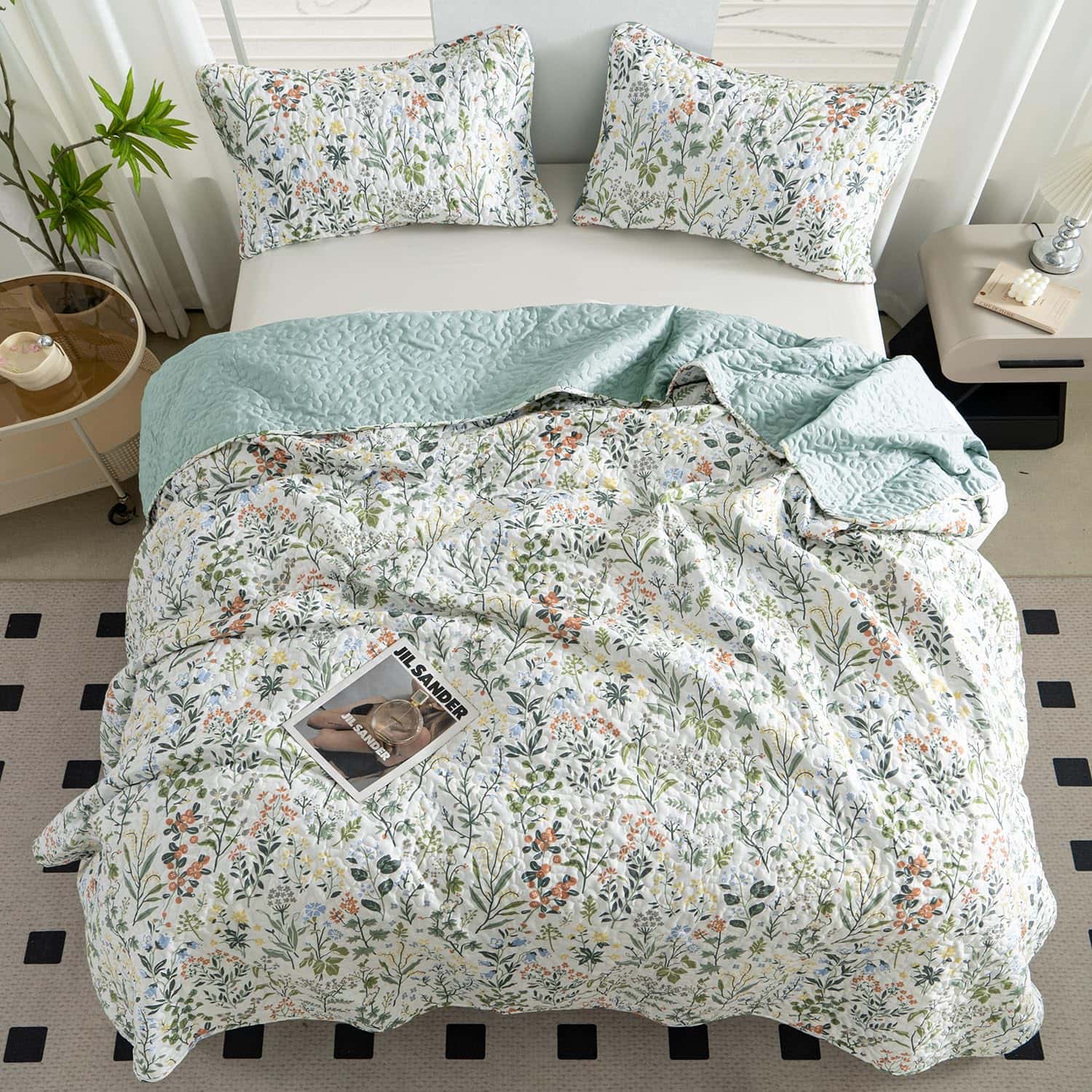 Juego de Edredón Twin BUPIRD Floral 2 Piezas Suave y Ligero - Imagen 6