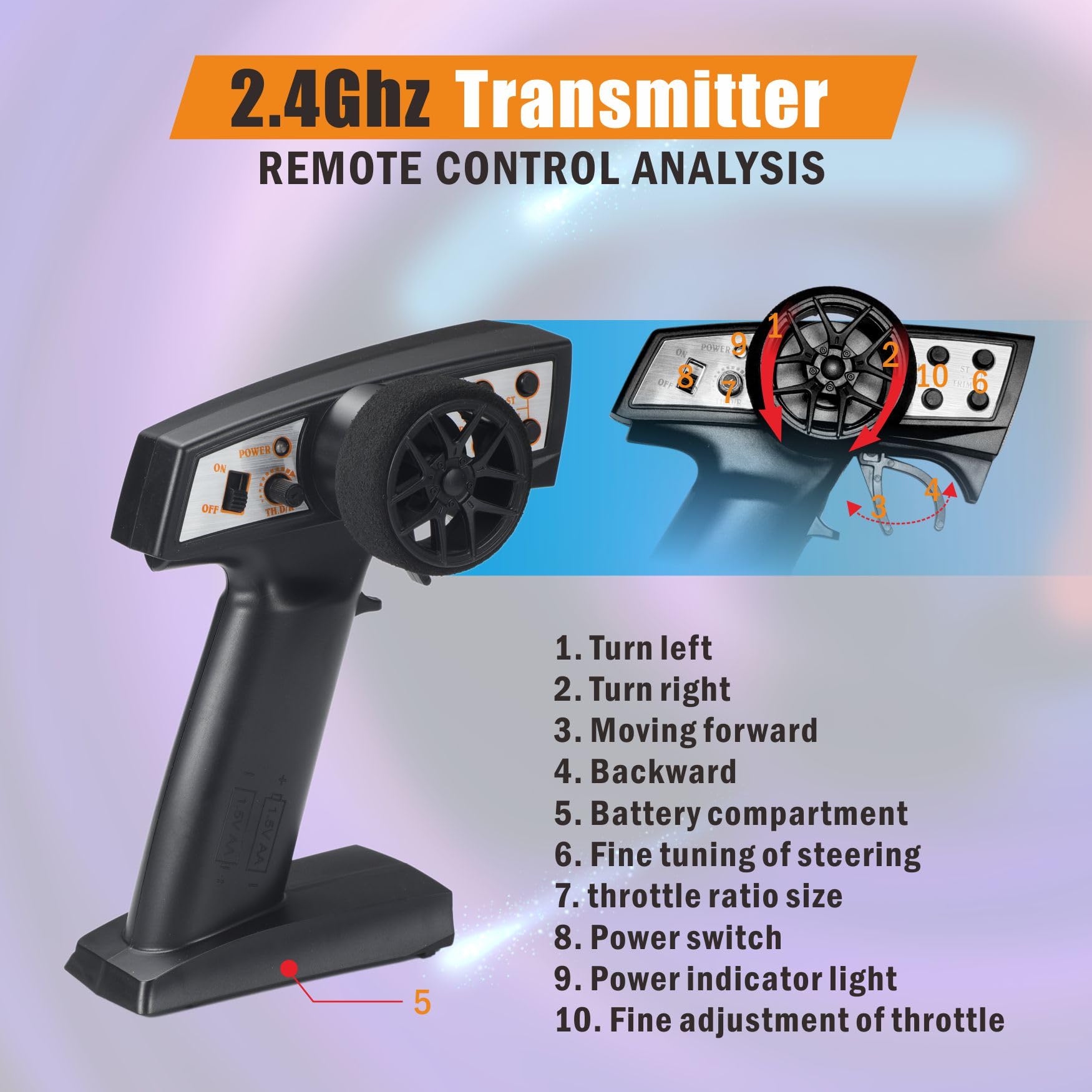 Carro de Control Remoto FACar 2410 1/24 Escala RC Drift - Imagen 5