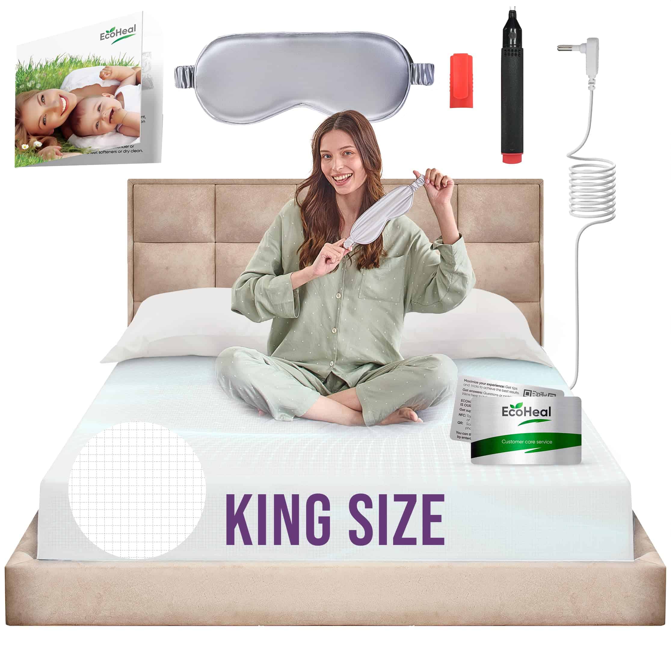 Sábana con conexión a tierra King Size con 12% de fibras de