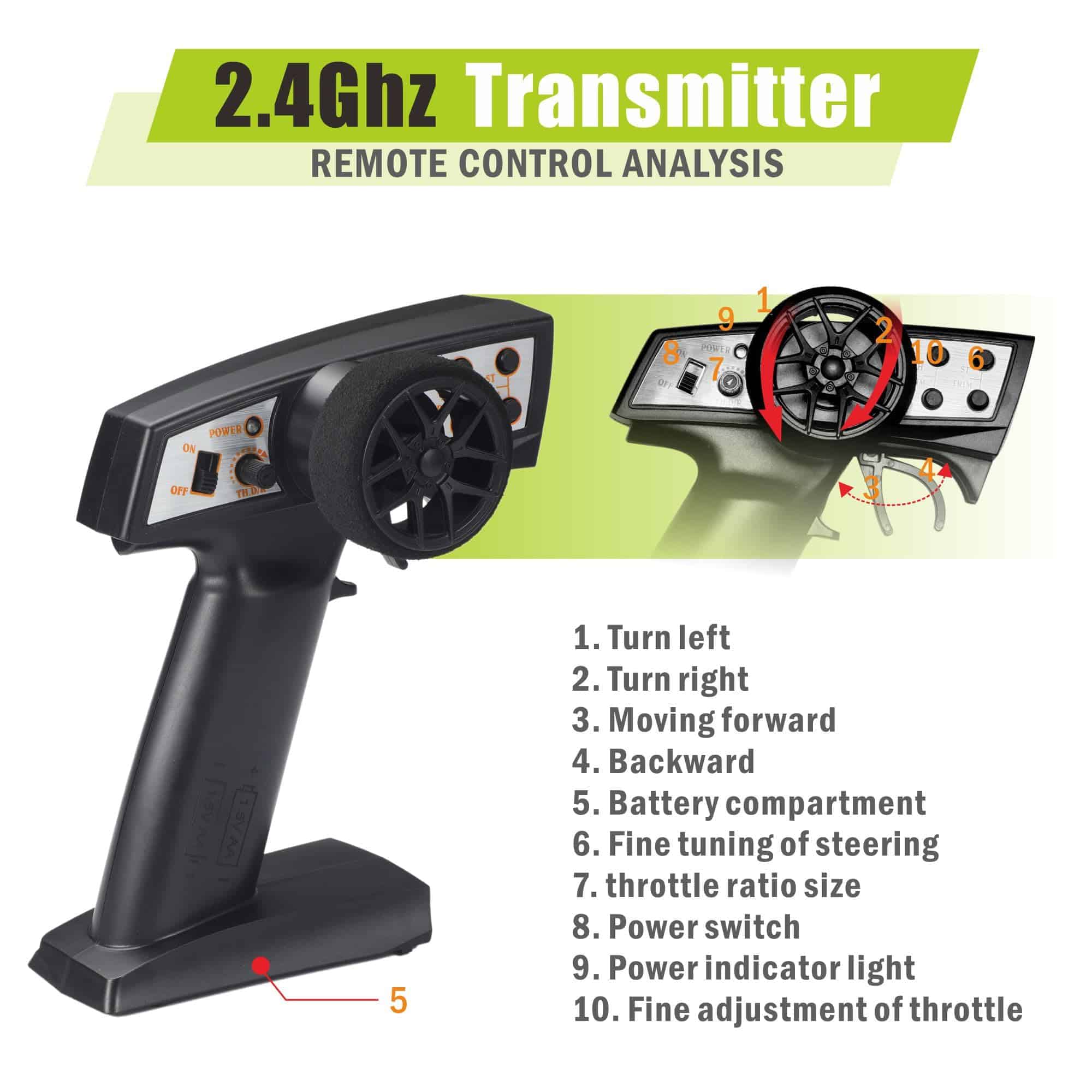 Coche de control remoto FACar 2411 1/24 Escala RC Coche de - Imagen 4