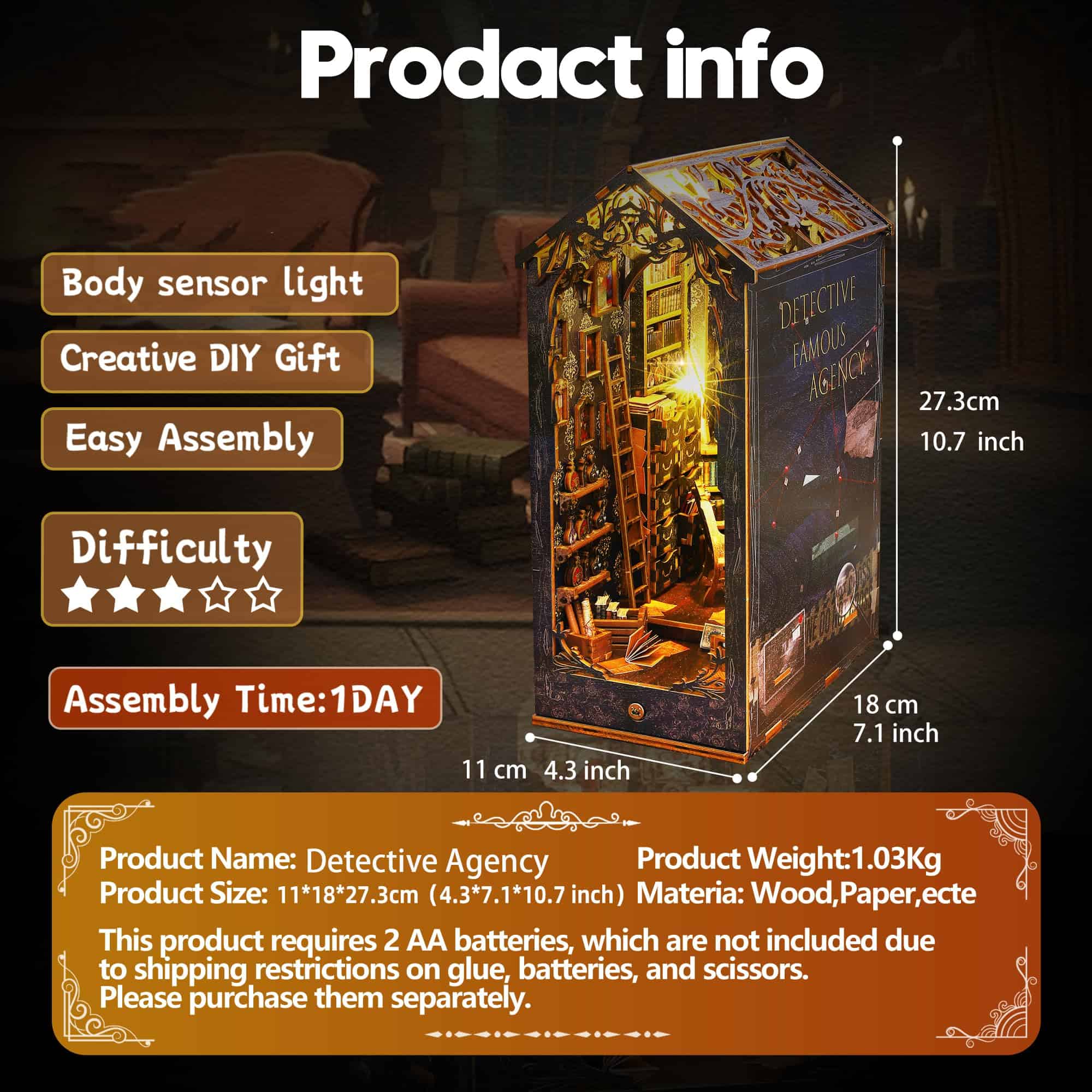 MUSEGDN Kit de Libro de Bolsillo DIY con Luces LED - - Imagen 3