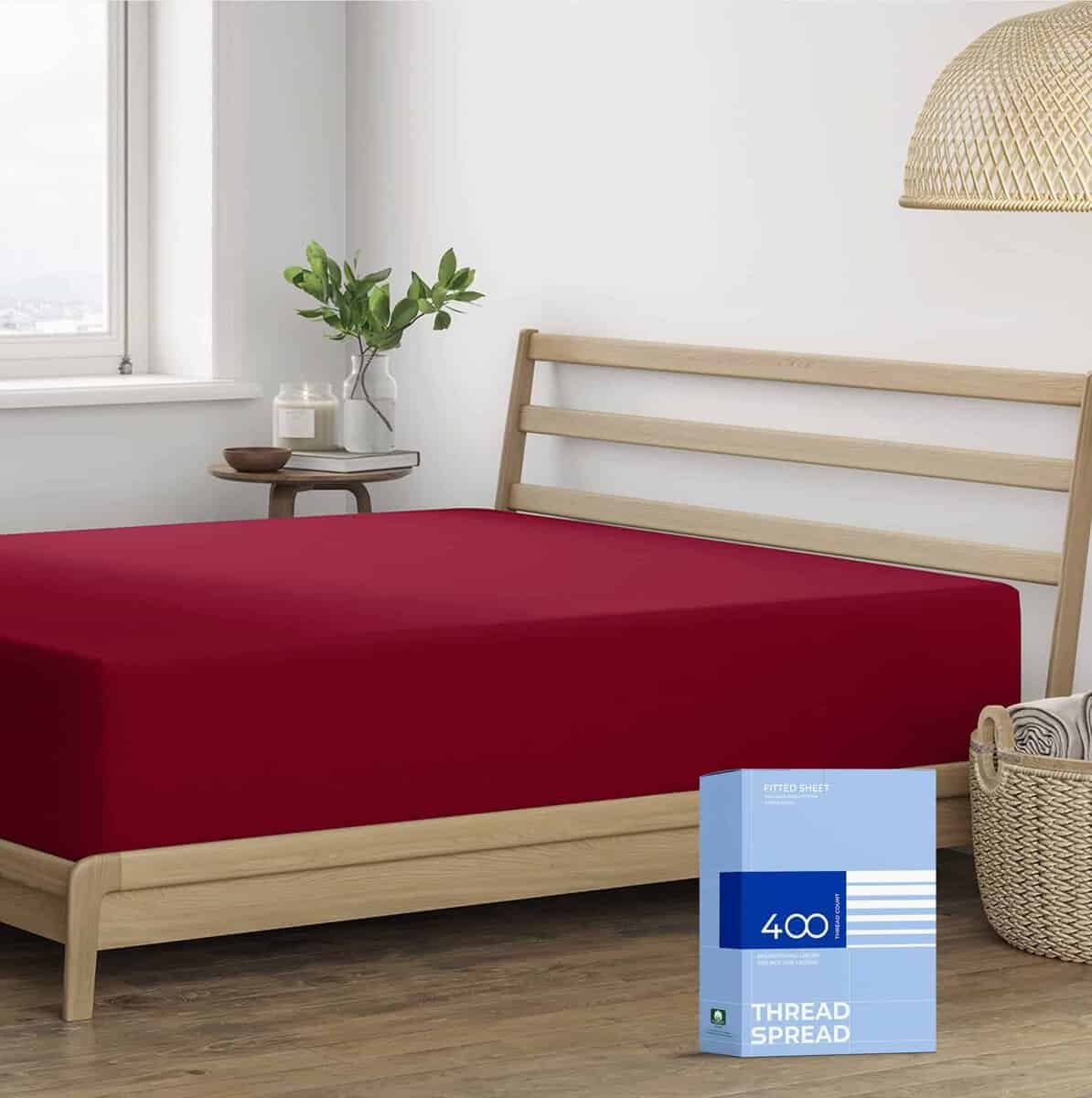 Sábana Ajustable de 400 Hilos 100% Algodón, Solo en Color