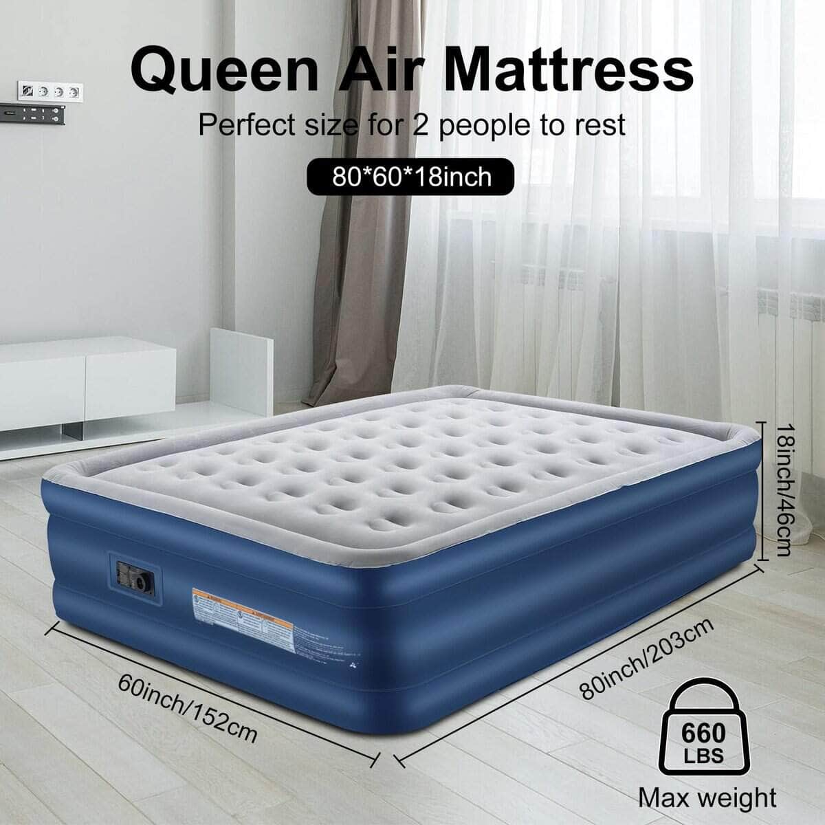 Colchón de Aire Queen con Bomba Incorporada, Colchón - Imagen 3