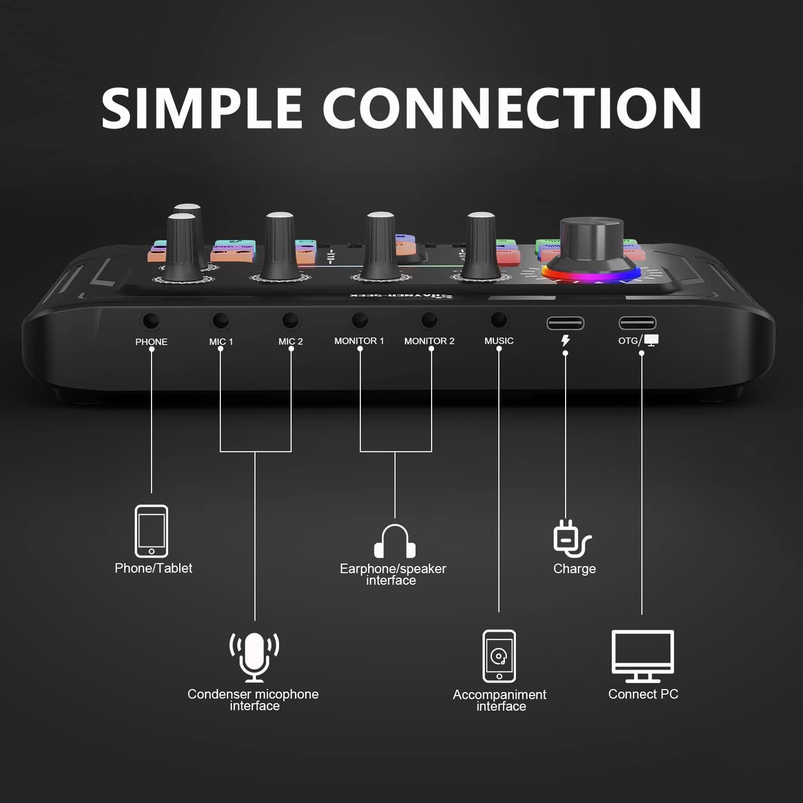 Paquete de Equipo para Podcast Hayner-Seek, Interface de - Imagen 6