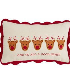 Almohada Iluminada Mud Pie Deer, 11" x 18", TAN
