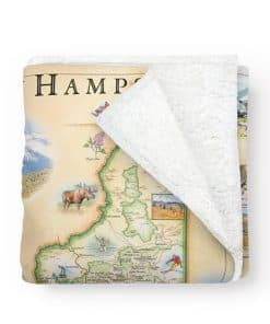 Manta de franela con mapas del estado de New Hampshire -