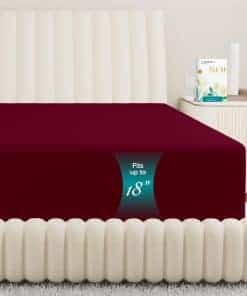 Carressa Linen - Sábana Ajustable King de 100% Algodón