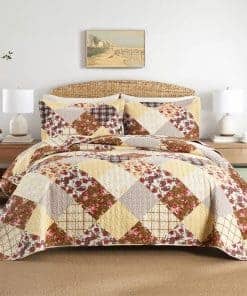 Juego de Colchas de Algodón de Otoño con Reversible Edredón