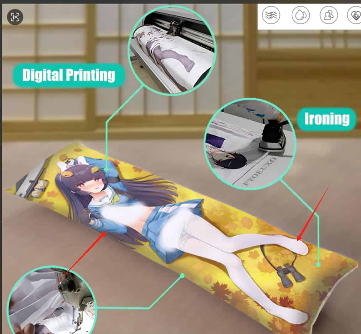 Funda de almohada Dakimakura Anime Blue -Kasumizawa Miyu - Imagen 5