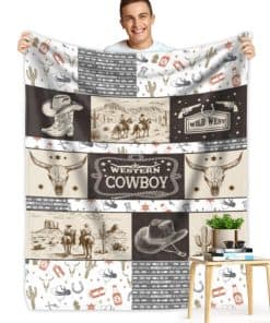 Manta de Lana del Salvaje Oeste Vaquero para Cama Sofá