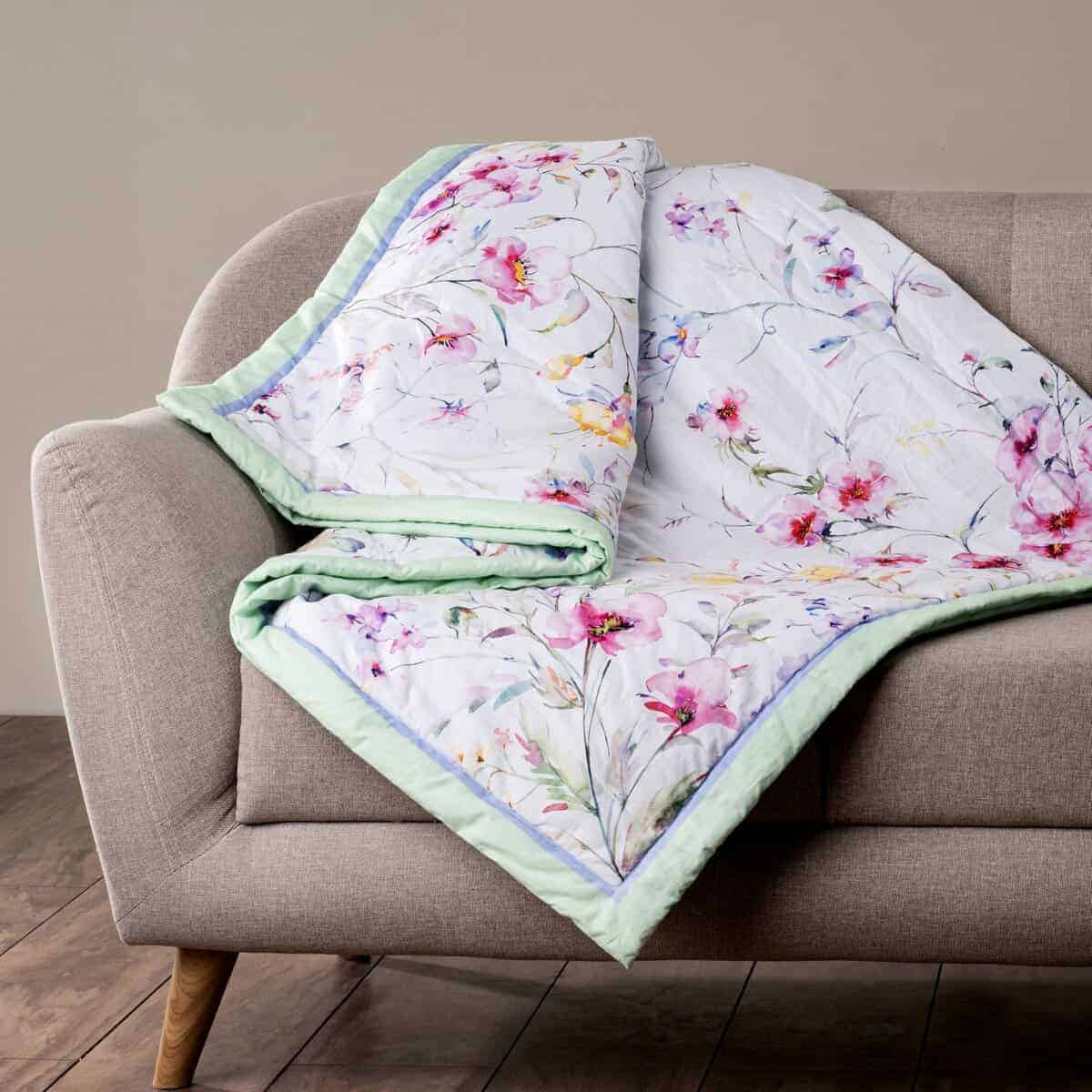 Manta de algodón floral de verano Maison d' Hermine para