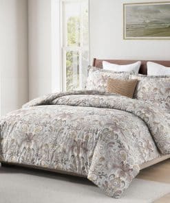 Juego de Edredón King Size FineStichery - -Verde Grisáceo/Ma