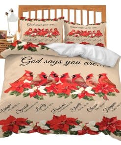 Juego de Ropa de Cama Cardenal Rojo Tema de Cardenal Juego