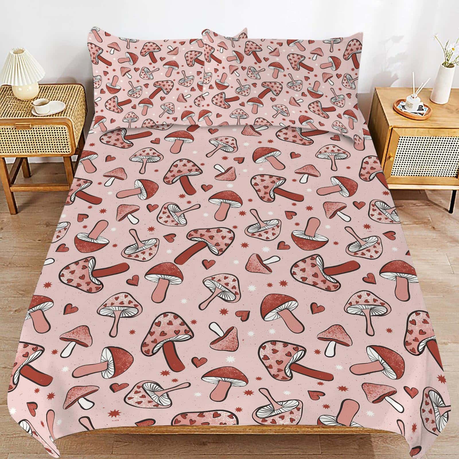 Juego de Cama con Temática de Hongos Set de Edredón Funda - Imagen 5
