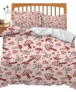 Juego de Cama con Temática de Hongos Set de Edredón Funda