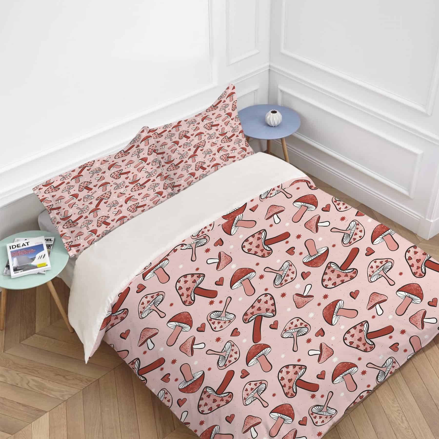 Juego de Cama con Temática de Hongos Set de Edredón Funda - Imagen 7