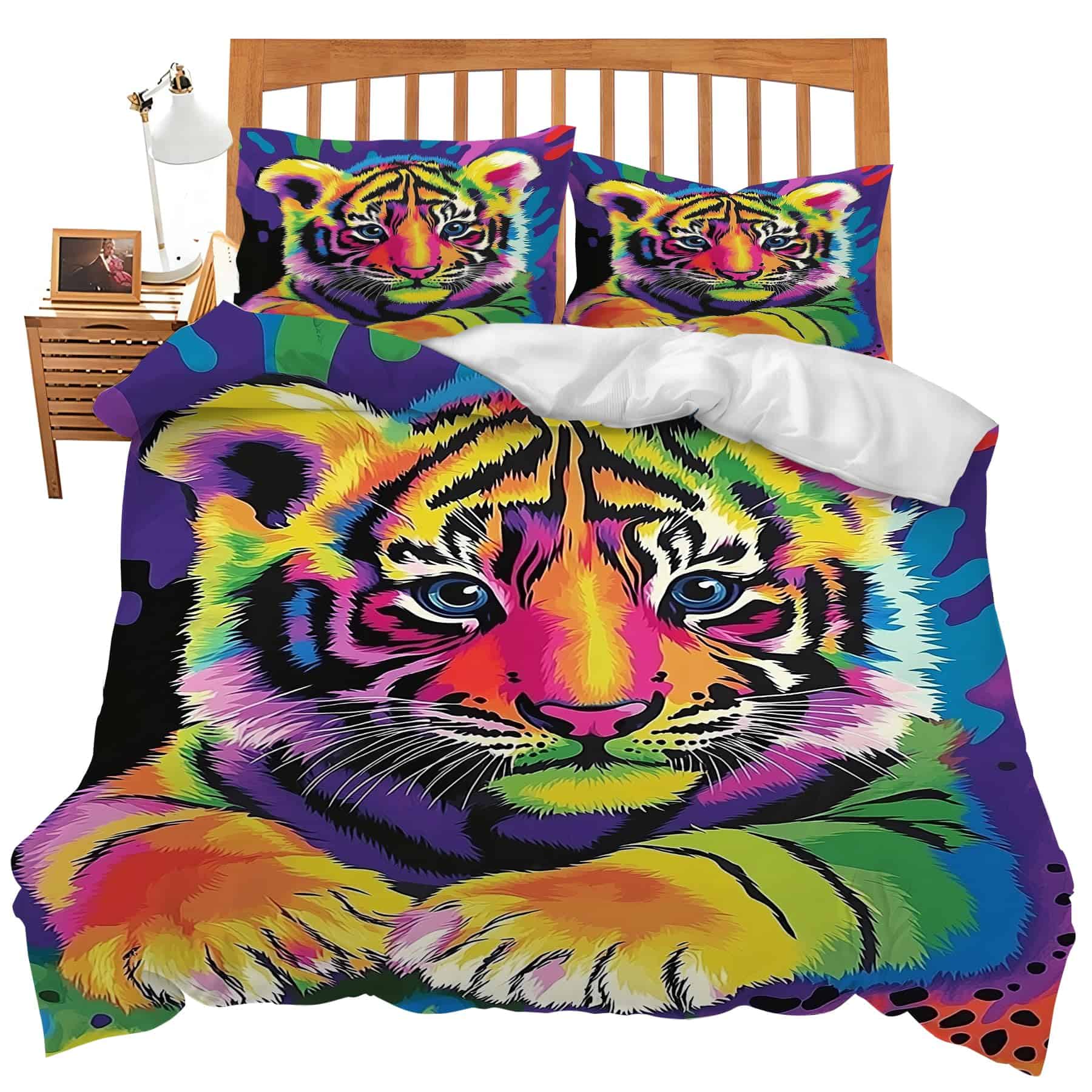Juego de Ropa de Cama con Tema de Tigre Juego de Edredón