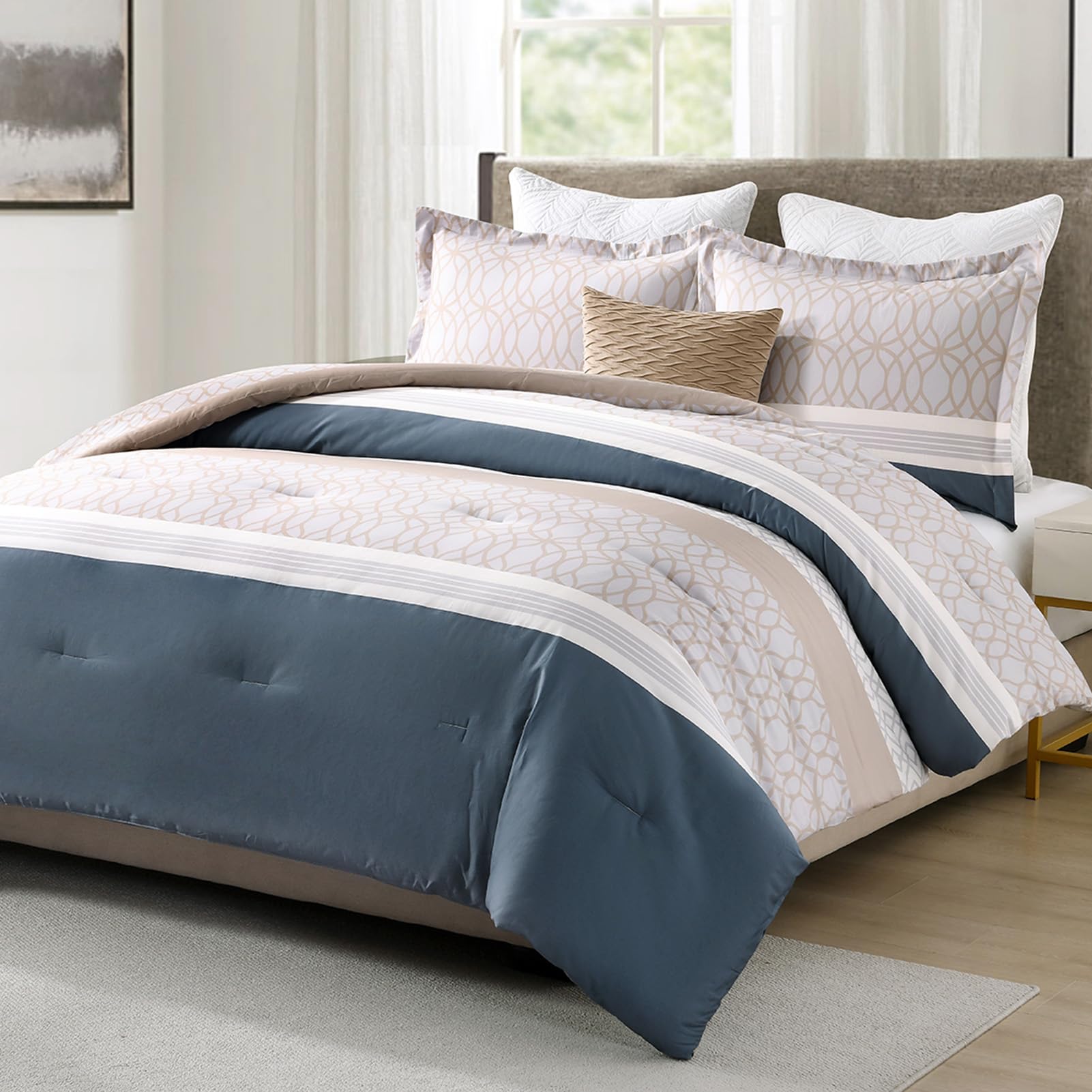 Juego de Edredón de Algodón SahSahCasa, Tamaño King, Set de