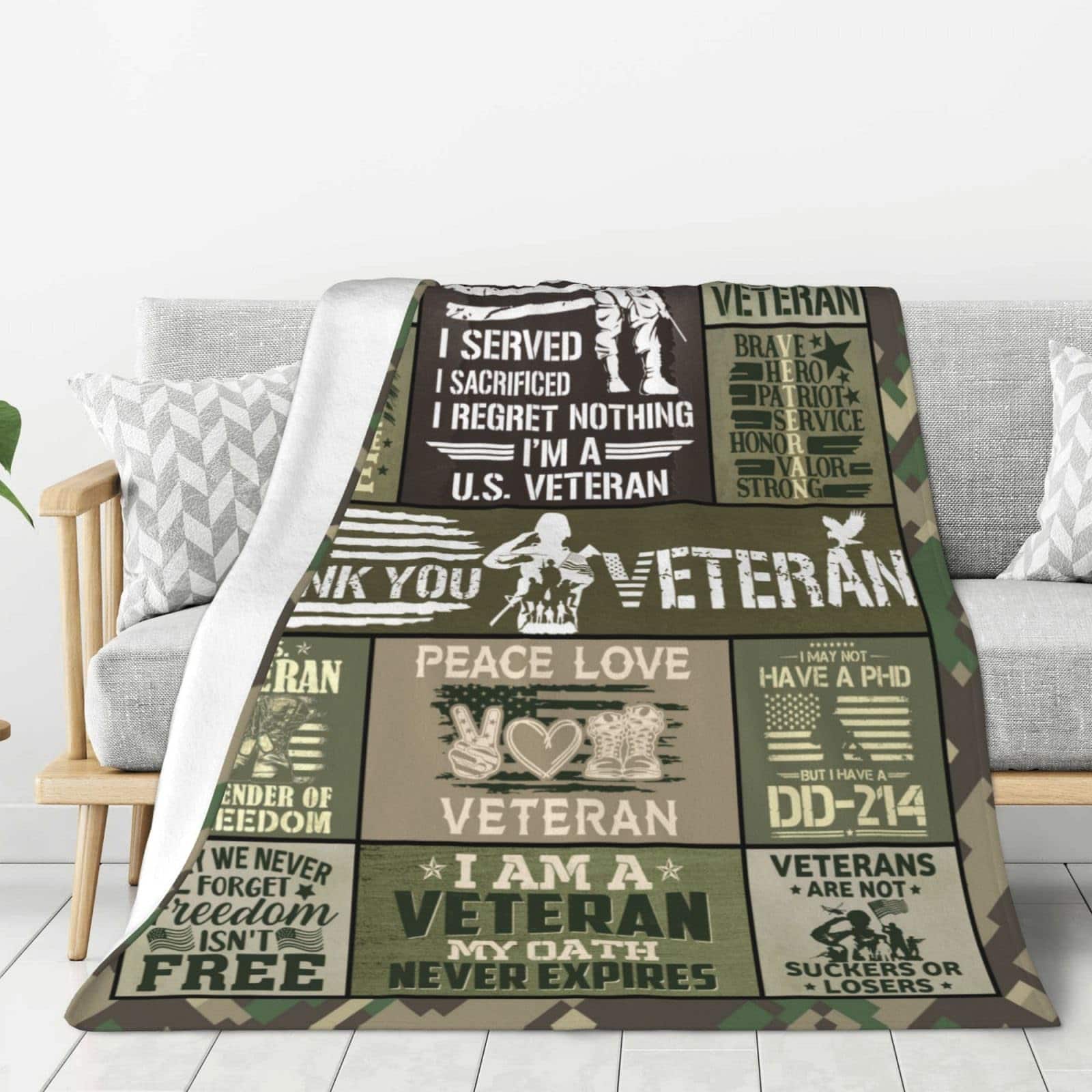 Regalos para veteranos, Manta para veteranos 60" x 50", - Imagen 3