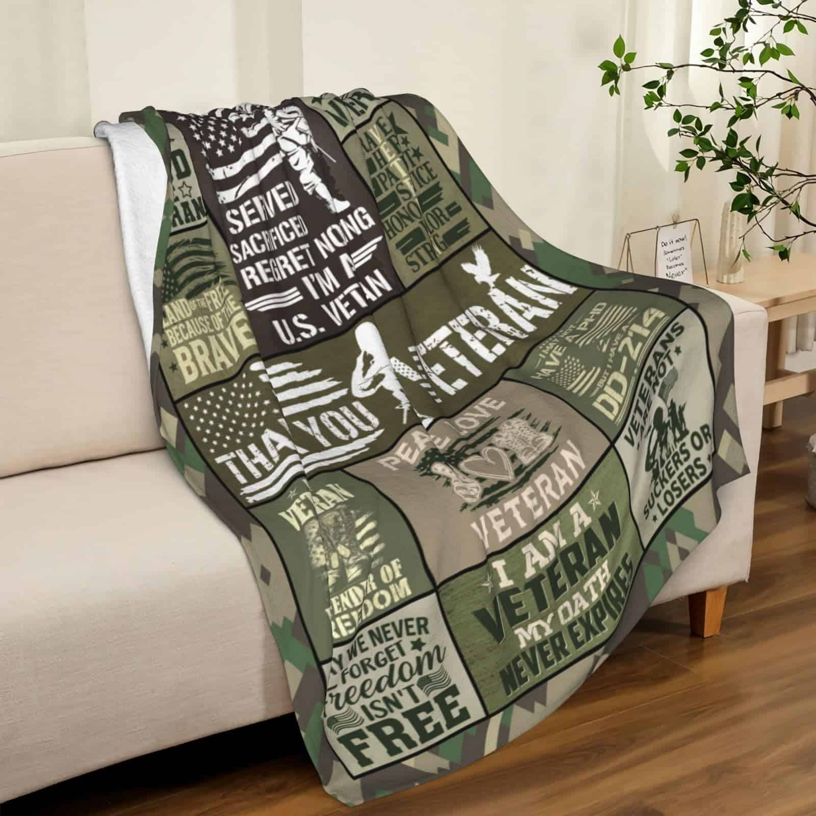 Regalos para veteranos, Manta para veteranos 60" x 50", - Imagen 4