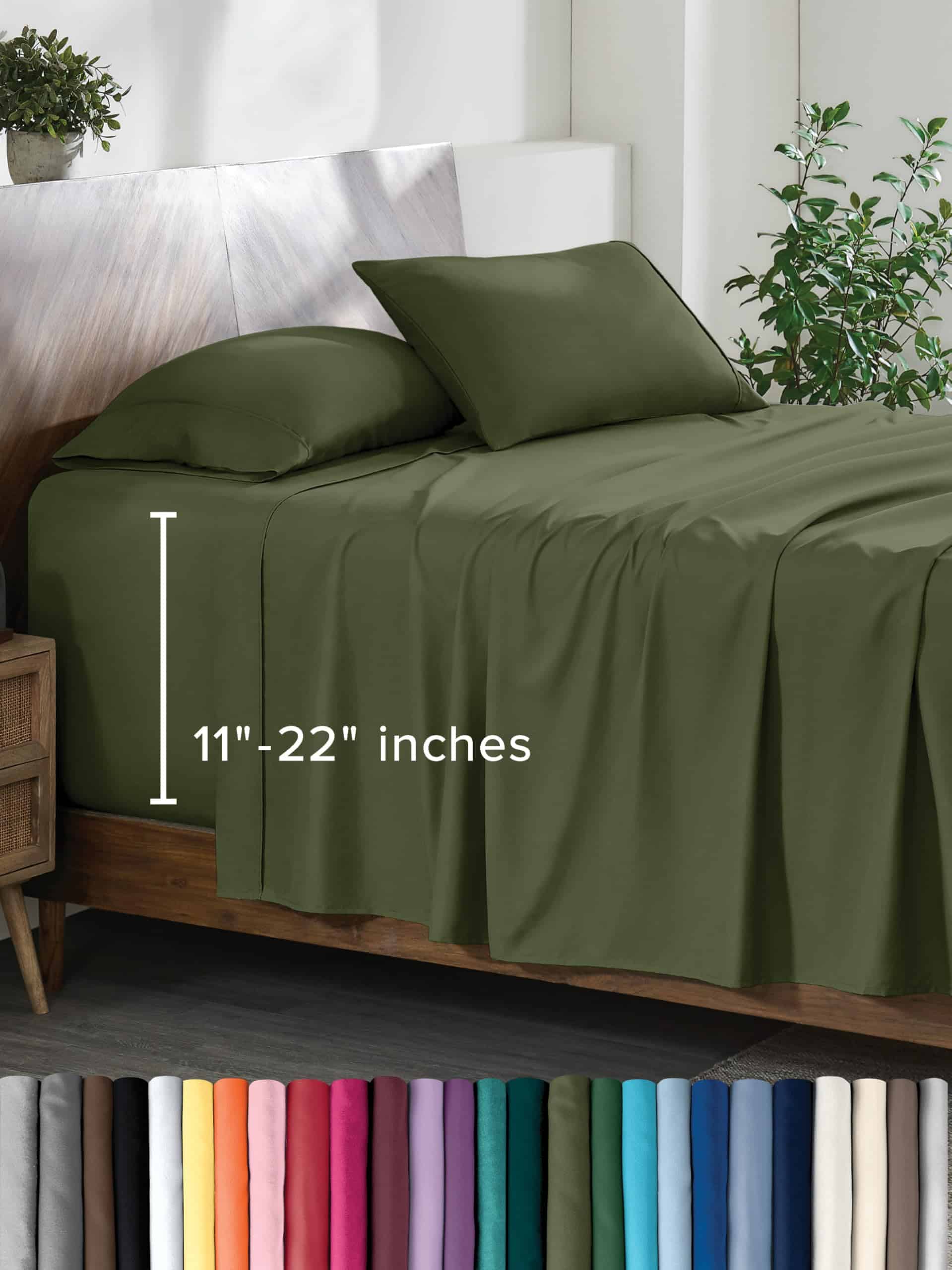 Juego de sábanas King Bare Home - Bolsillos profundos de 22