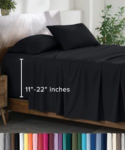 Juego de sábanas Bare Home Queen - 22" Bolsillos Profundos