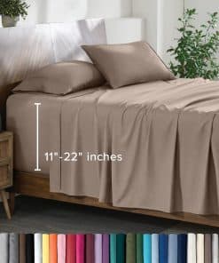 Juego de Sábanas Bare Home Twin XL - Bolsillos -Taupe