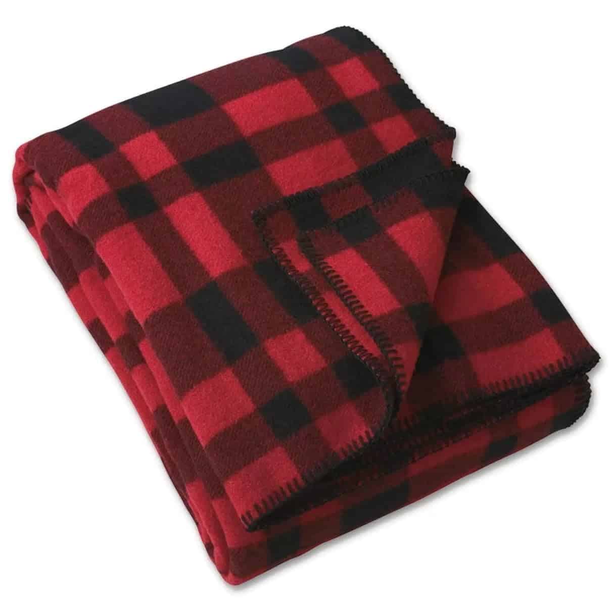 Manta de Lana Mackinaw Filson Rojo/Negro Cuadro Tradicional - Imagen 3