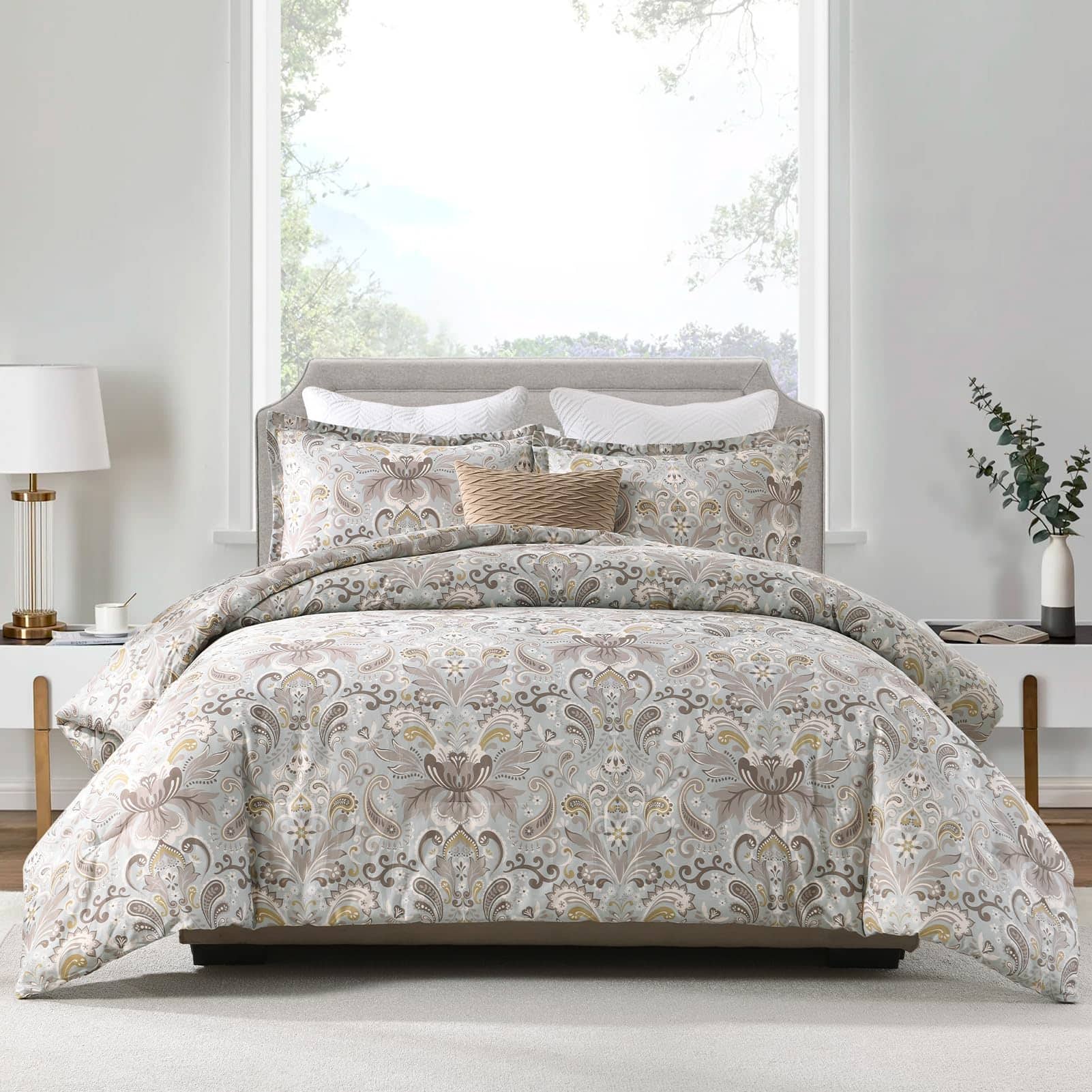 Juego de Edredón de Rey Finlonte Damasco, Edredón de