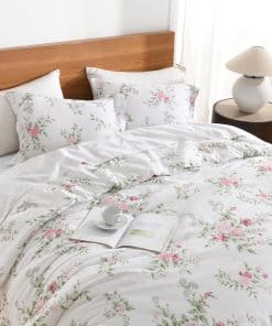 Juego de edredón King Floral Finlonte - Edredón de algodón