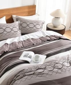 Juego de Edredón King CozyStitch a Rayas, Edredones King