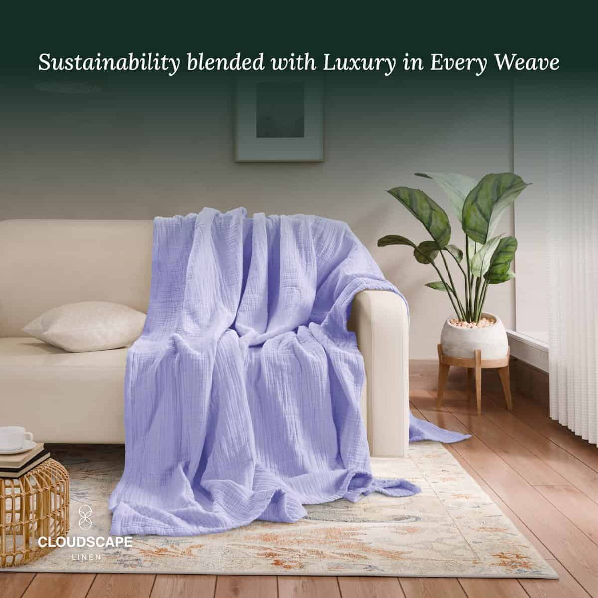 Manta de muselina de ocho capas CLOUDSCAPE LINEN extra - Imagen 3