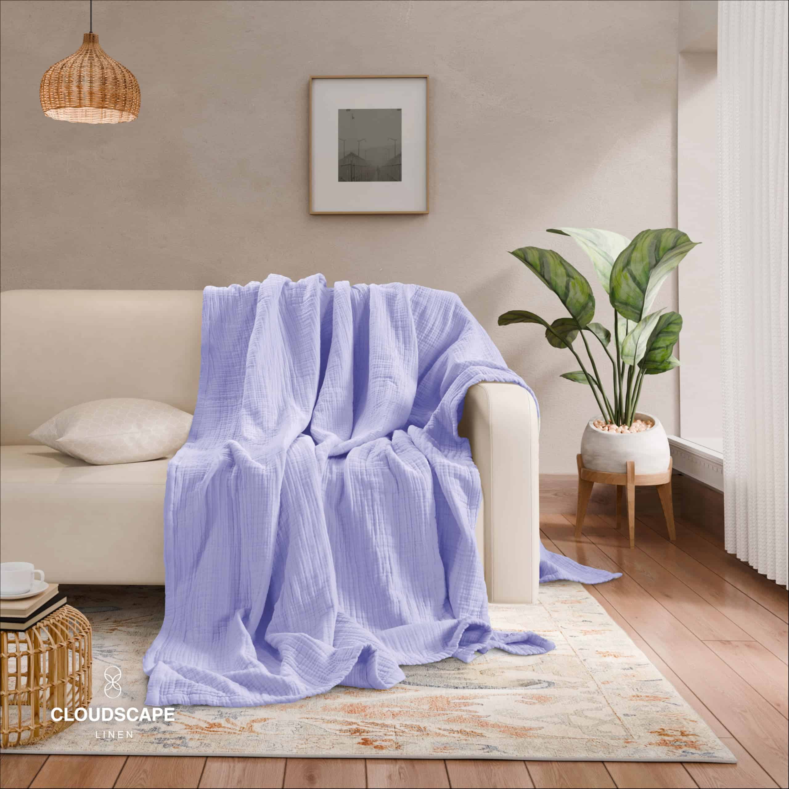 Manta de Lino de Algodón Cloud Scape King Size para Cama - Imagen 10