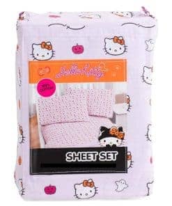 Juego de sábanas de algodón Hello Kitty Halloween (Lila con