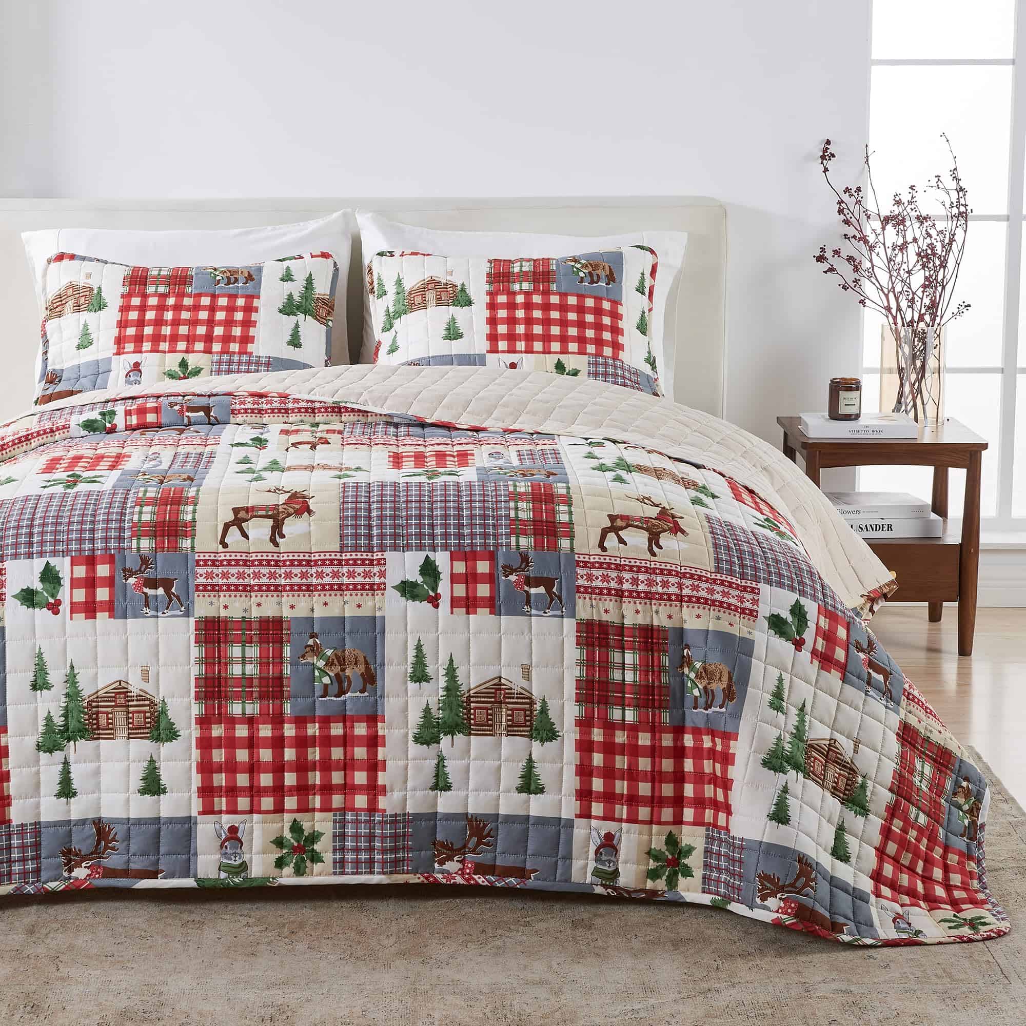 Juego de colcha de Navidad Great Bay Home Full/Queen Size