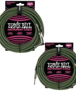 Set de Cables de Instrumento Trenzados Ernie Ball -Neon Gree