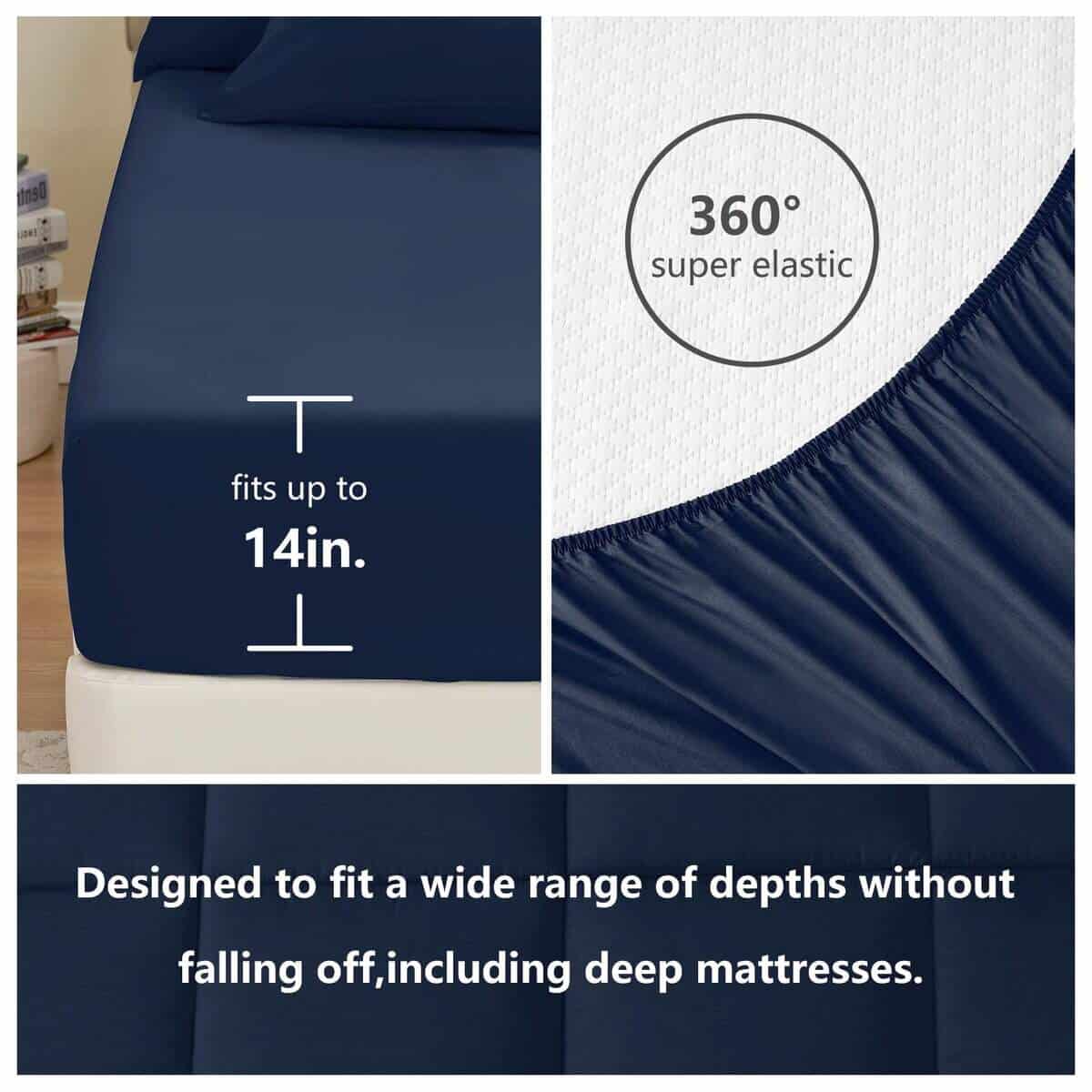 Juego de edredón CozyLux Azul Tamaño King - 7 Piezas de - Imagen 6