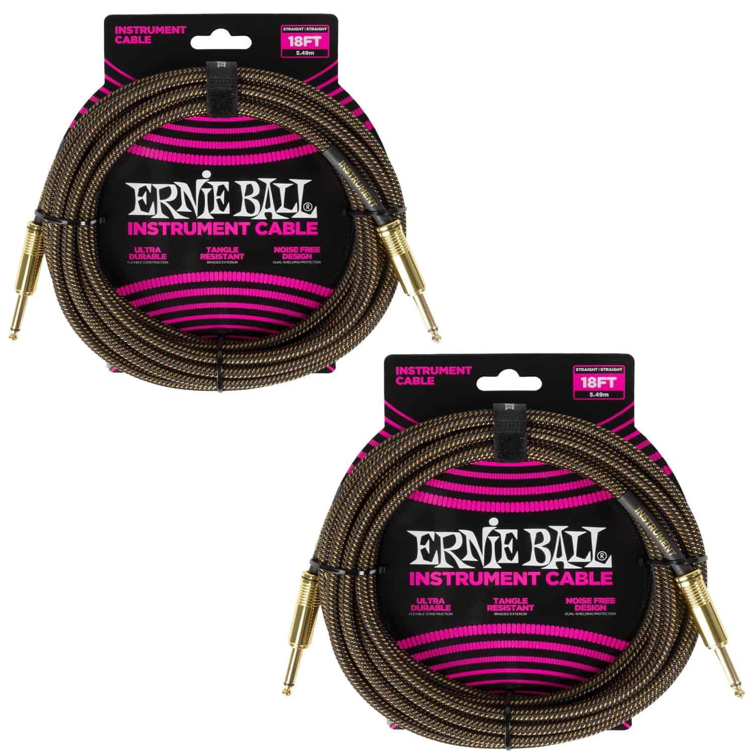 Set de cables de instrumento trenzados Ernie Ball -Pay Dirt