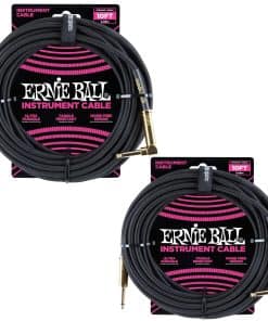 Set de Cables de Instrumento Trenzado Ernie Ball -Negro