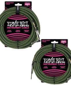 Set de Cables de Instrumento Trenzado Ernie Ball -Neon Green