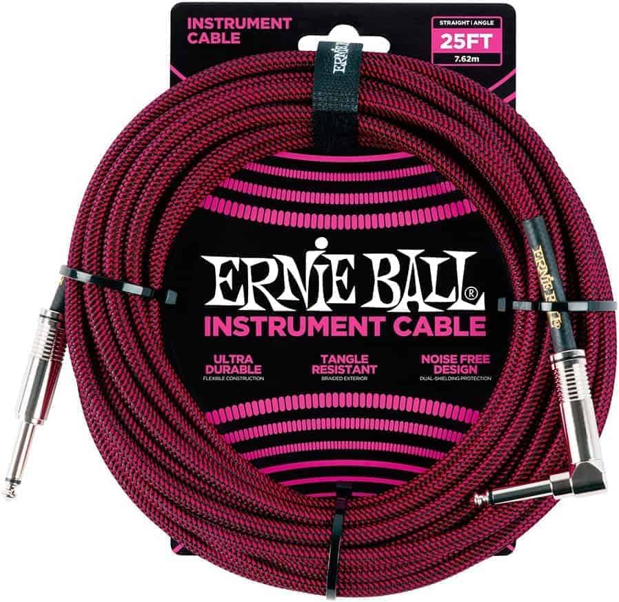 Set de cables de instrumento trenzado Ernie Ball -Rojo/Negro - Imagen 3