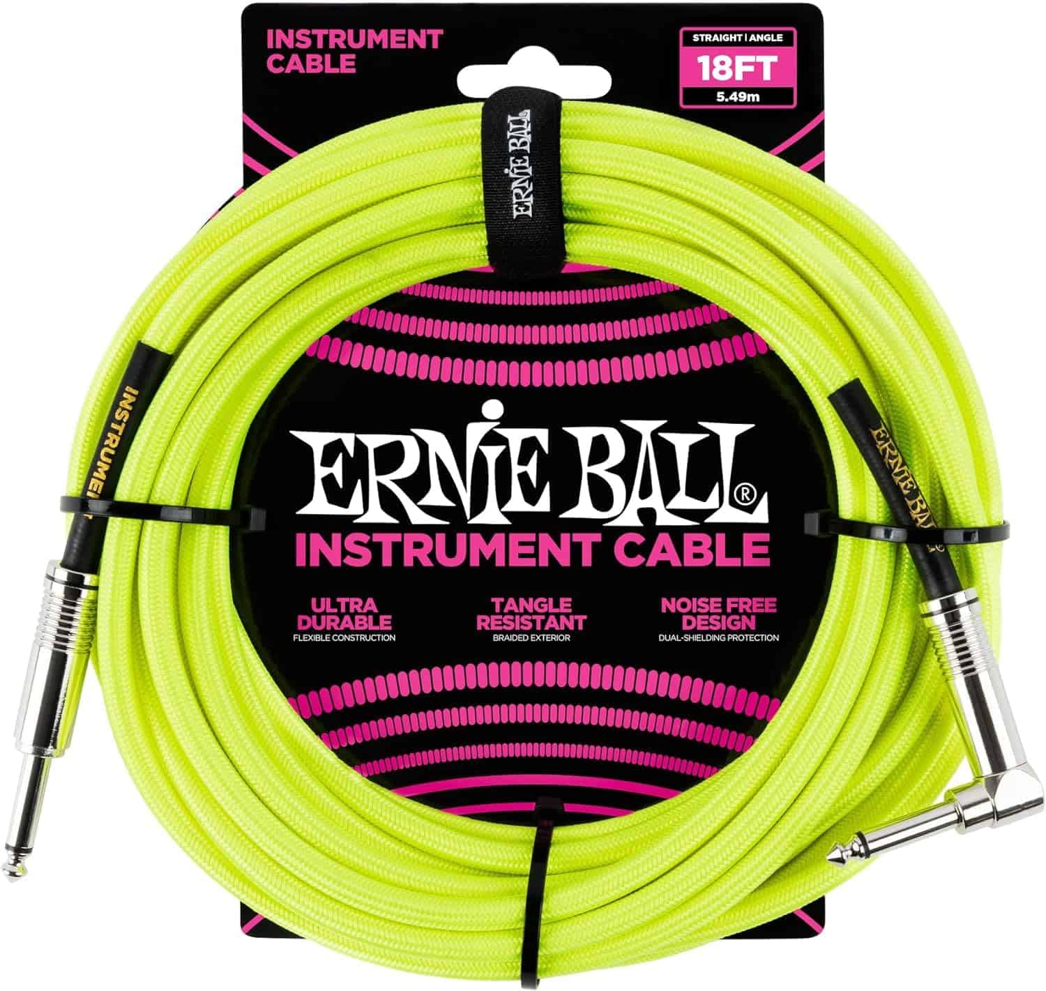 Set de Cables de Instrumento Trenzado Ernie Ball -Amarillo N - Imagen 3